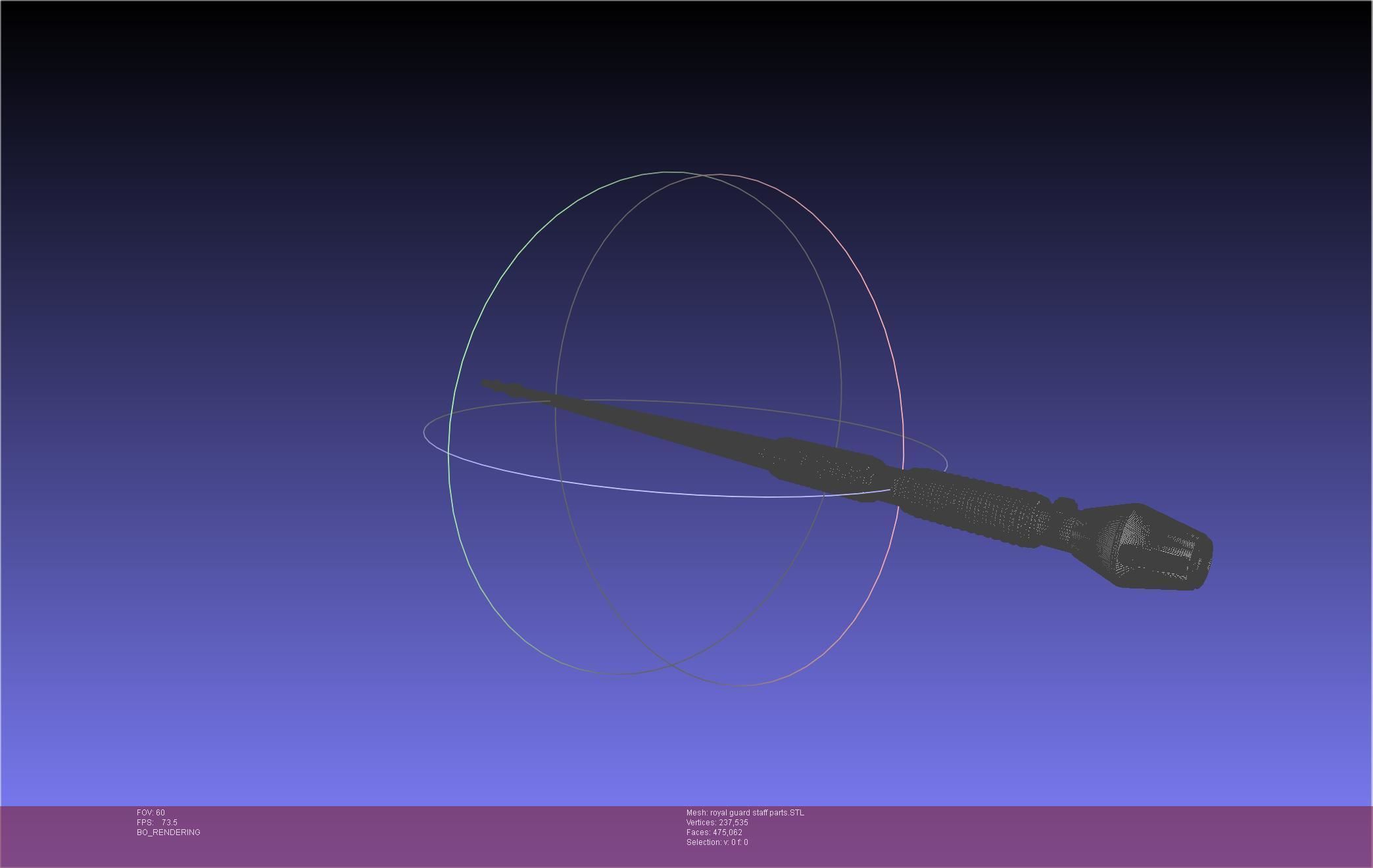 Star Wars Imperial Royal Guards Staff Prinable Assembly 3D print model_60