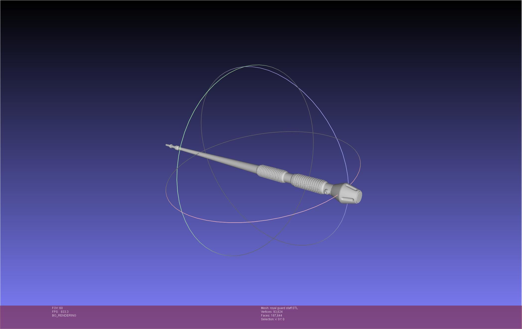 Star Wars Imperial Royal Guards Staff Prinable Assembly 3D print model_26