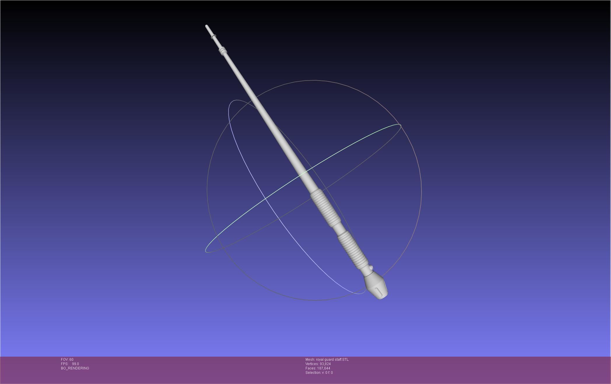 Star Wars Imperial Royal Guards Staff Prinable Assembly 3D print model_20