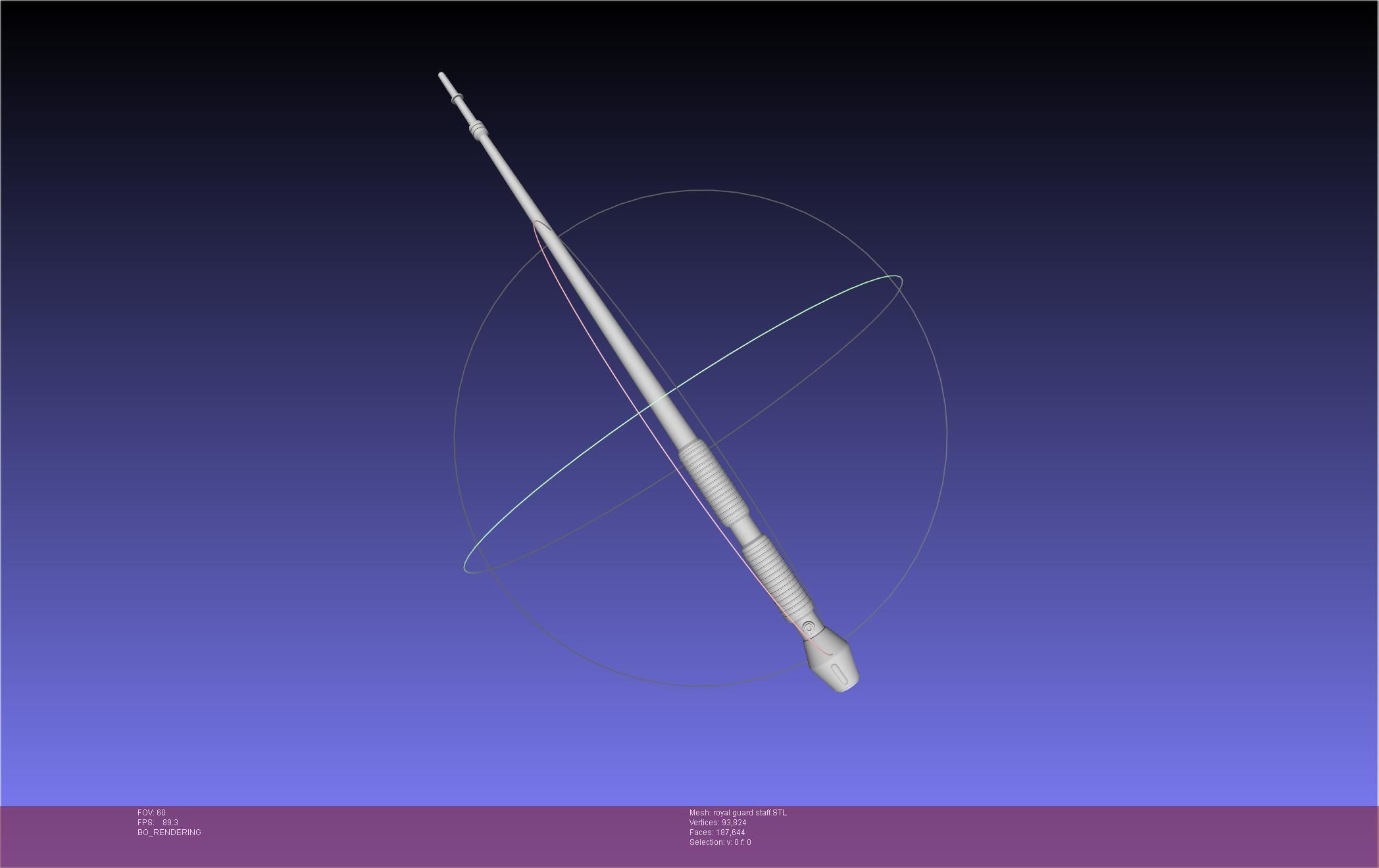 Star Wars Imperial Royal Guards Staff Prinable Assembly 3D print model_10