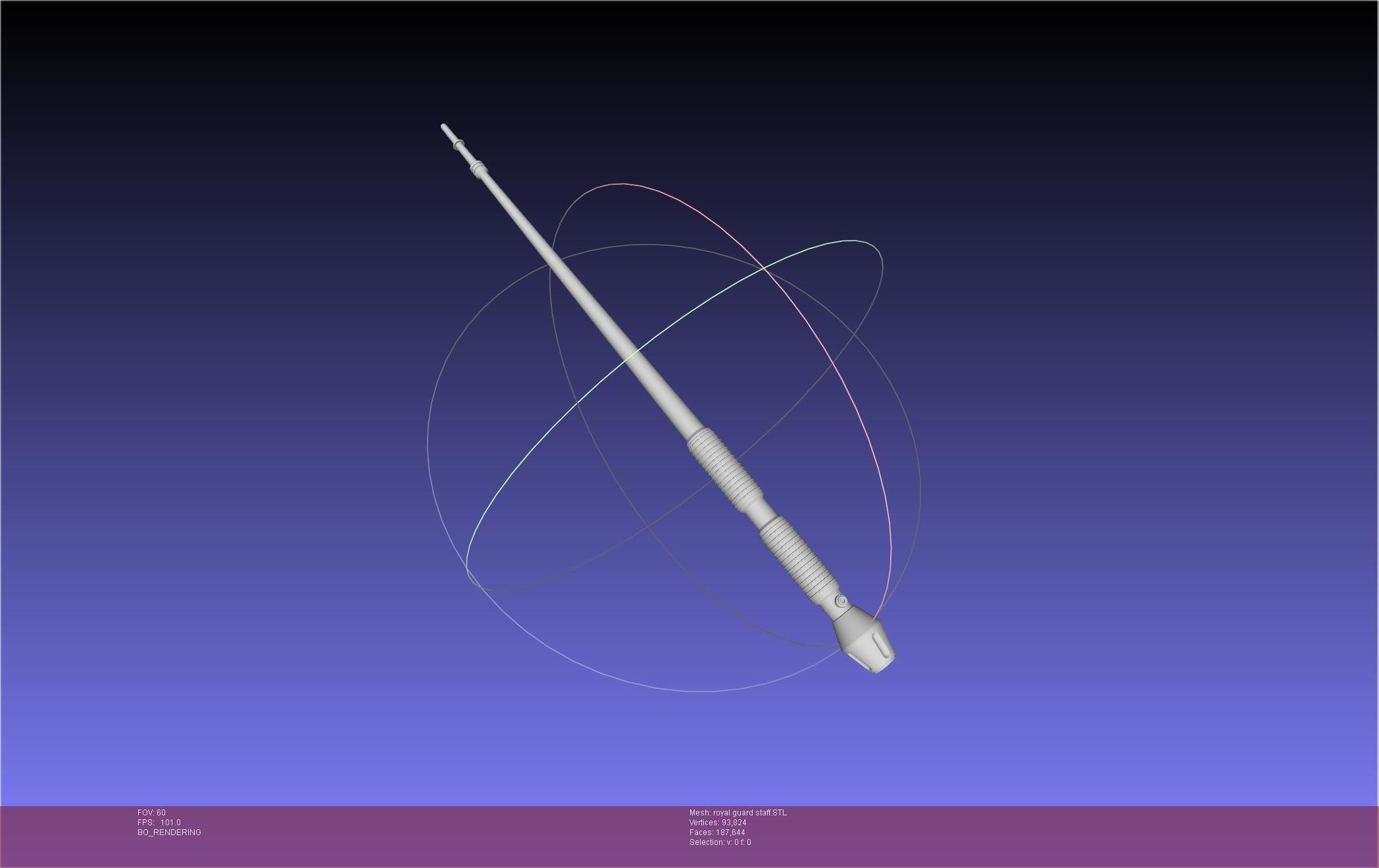 Star Wars Imperial Royal Guards Staff Prinable Assembly 3D print model_18