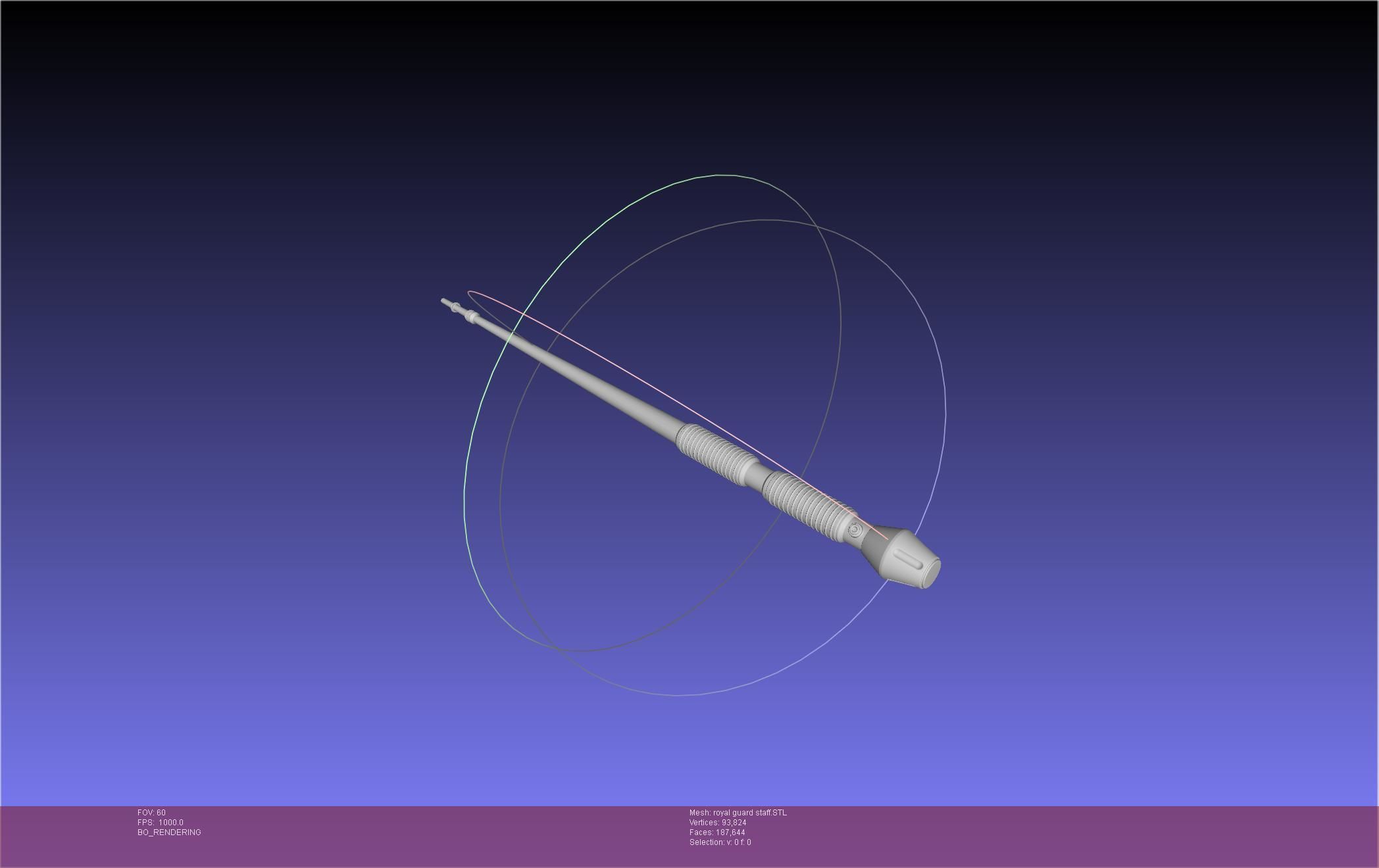 Star Wars Imperial Royal Guards Staff Prinable Assembly 3D print model_33