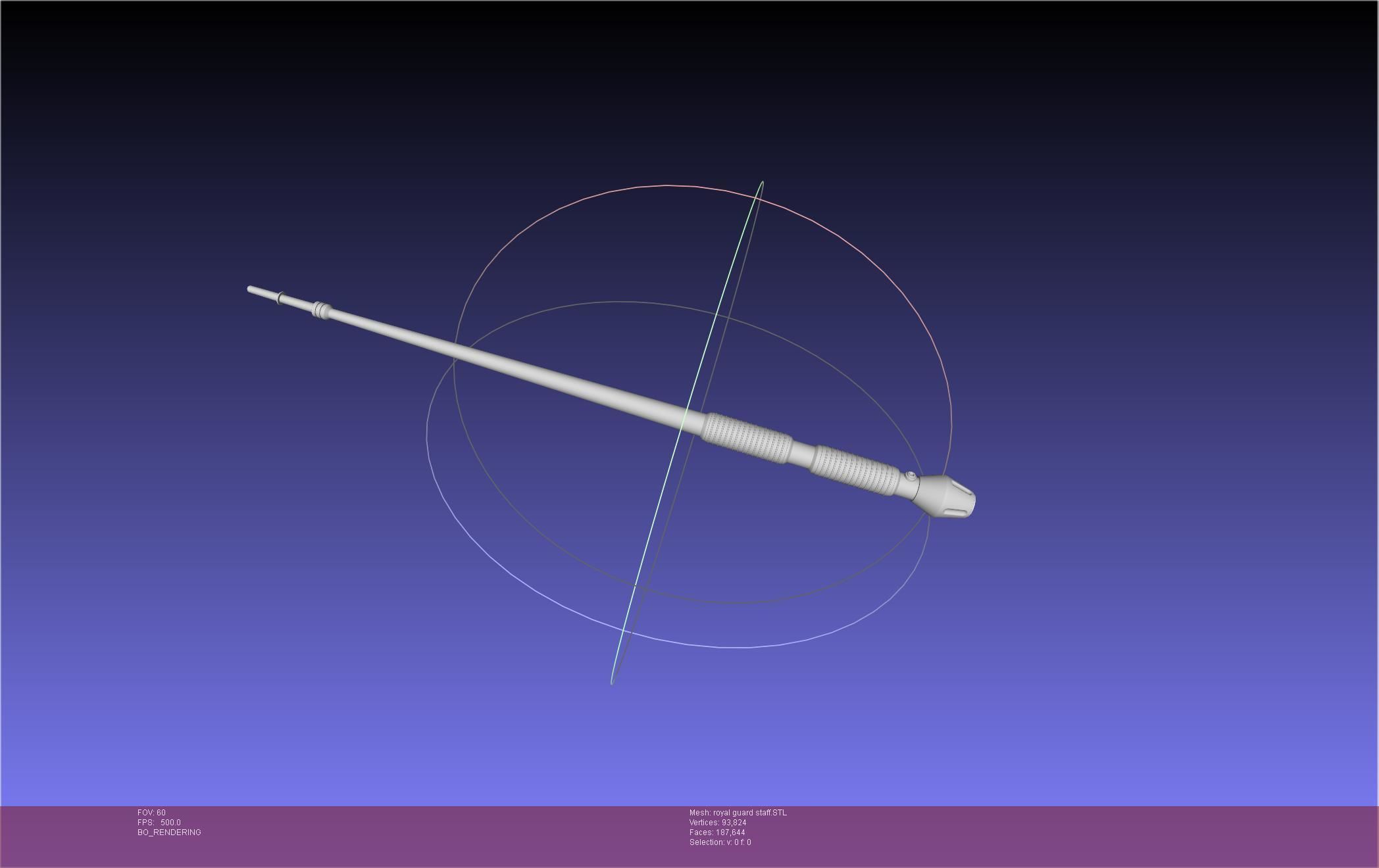 Star Wars Imperial Royal Guards Staff Prinable Assembly 3D print model_45