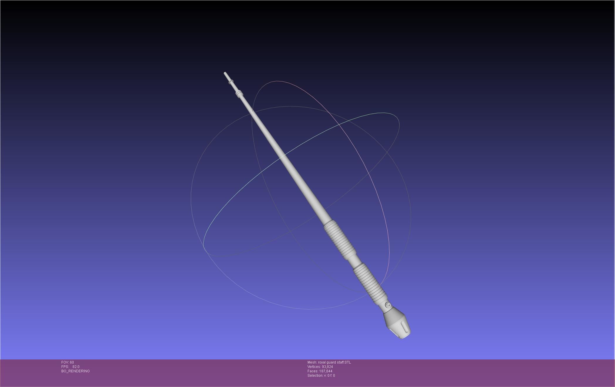 Star Wars Imperial Royal Guards Staff Prinable Assembly 3D print model_16