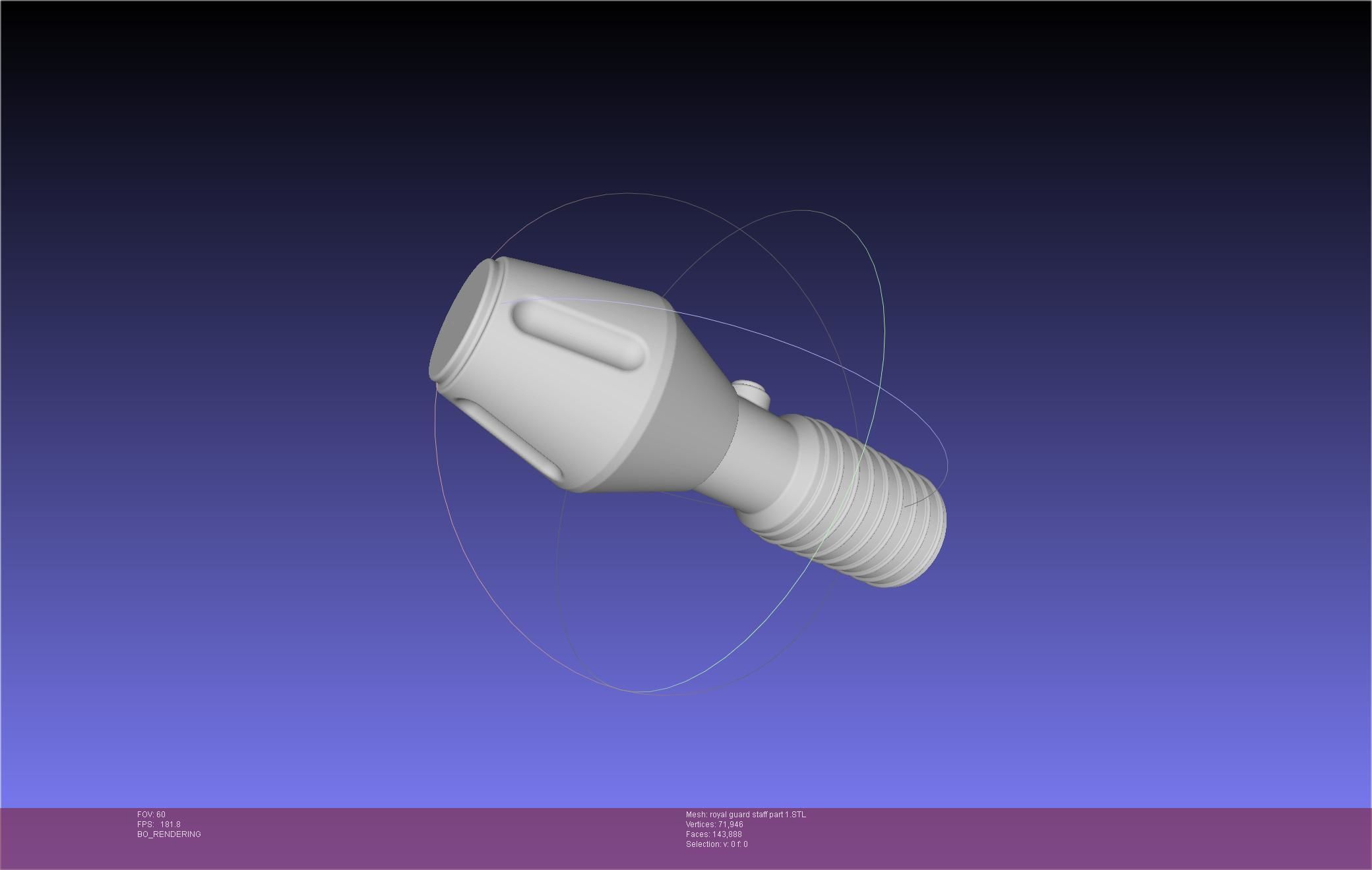 Star Wars Imperial Royal Guards Staff Prinable Assembly 3D print model_80