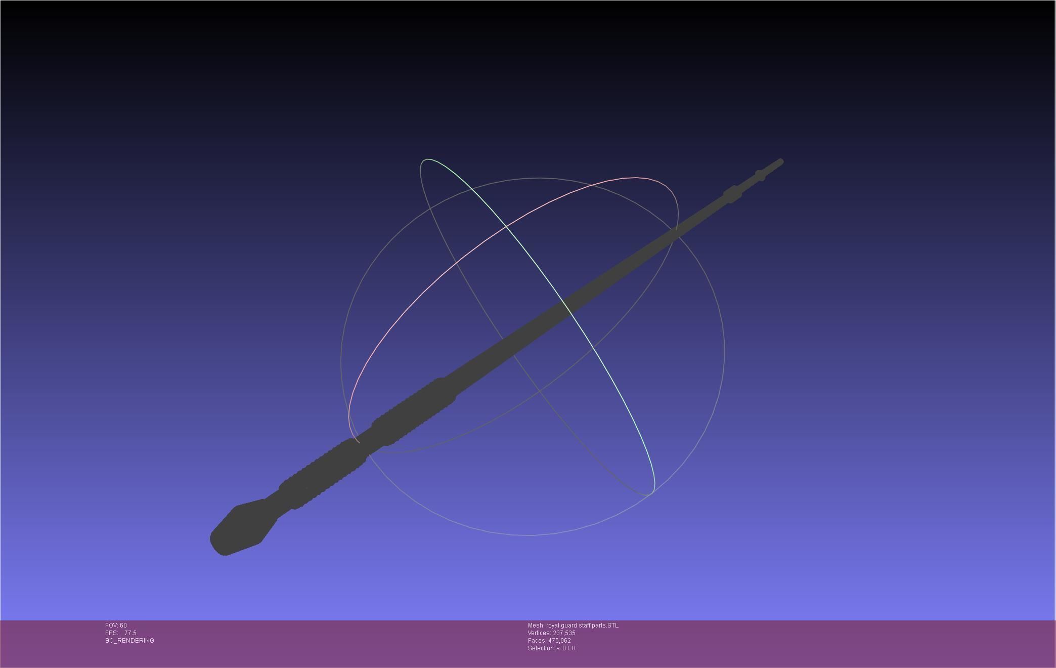 Star Wars Imperial Royal Guards Staff Prinable Assembly 3D print model_83