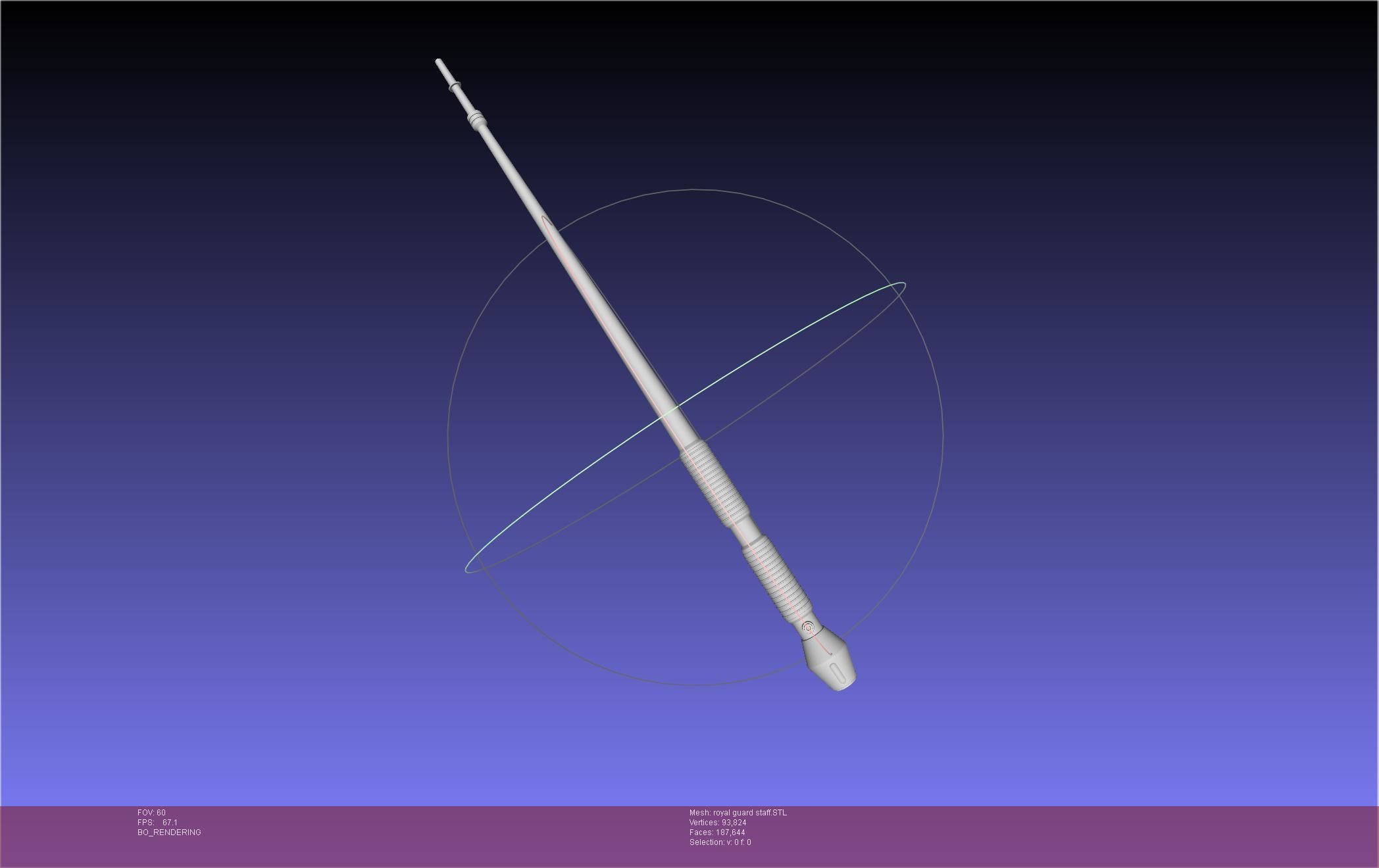 Star Wars Imperial Royal Guards Staff Prinable Assembly 3D print model_8