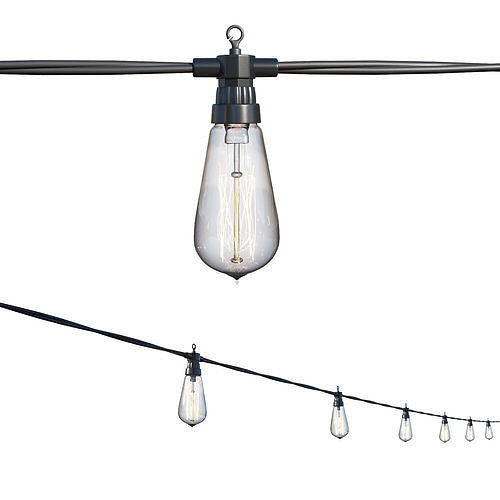 String Lights Edison Lamps 3D model | CGTrader