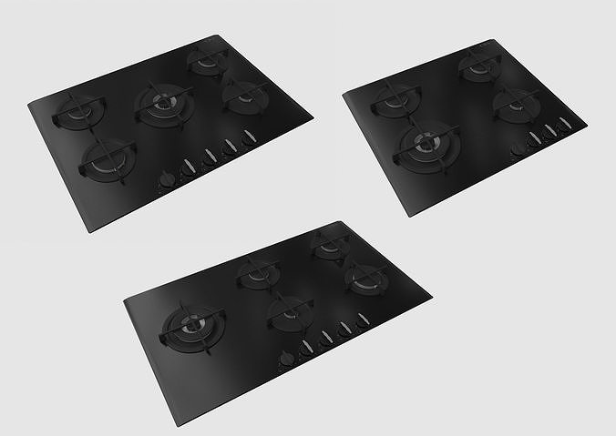 Gas hobs x3 stove bundle 3D model