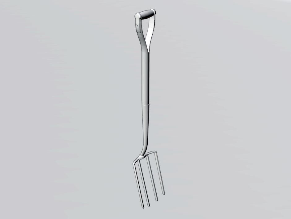  Pitchfork - Garden Fork - Low Poly Realistic - Game Ready Low-poly 3D model_2