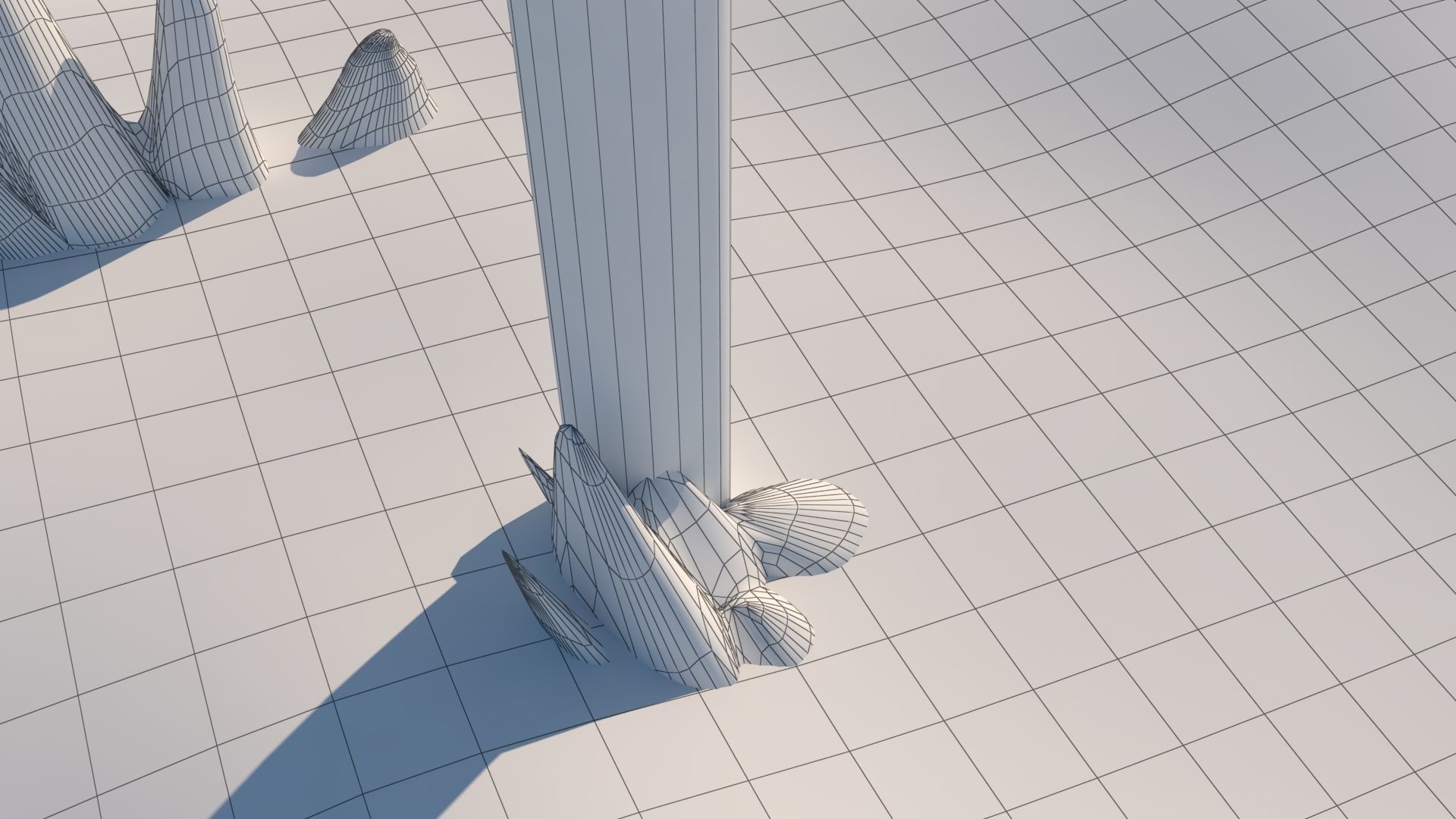 2D Football Pitch Section Cel Shaded Low-poly 3D model_6