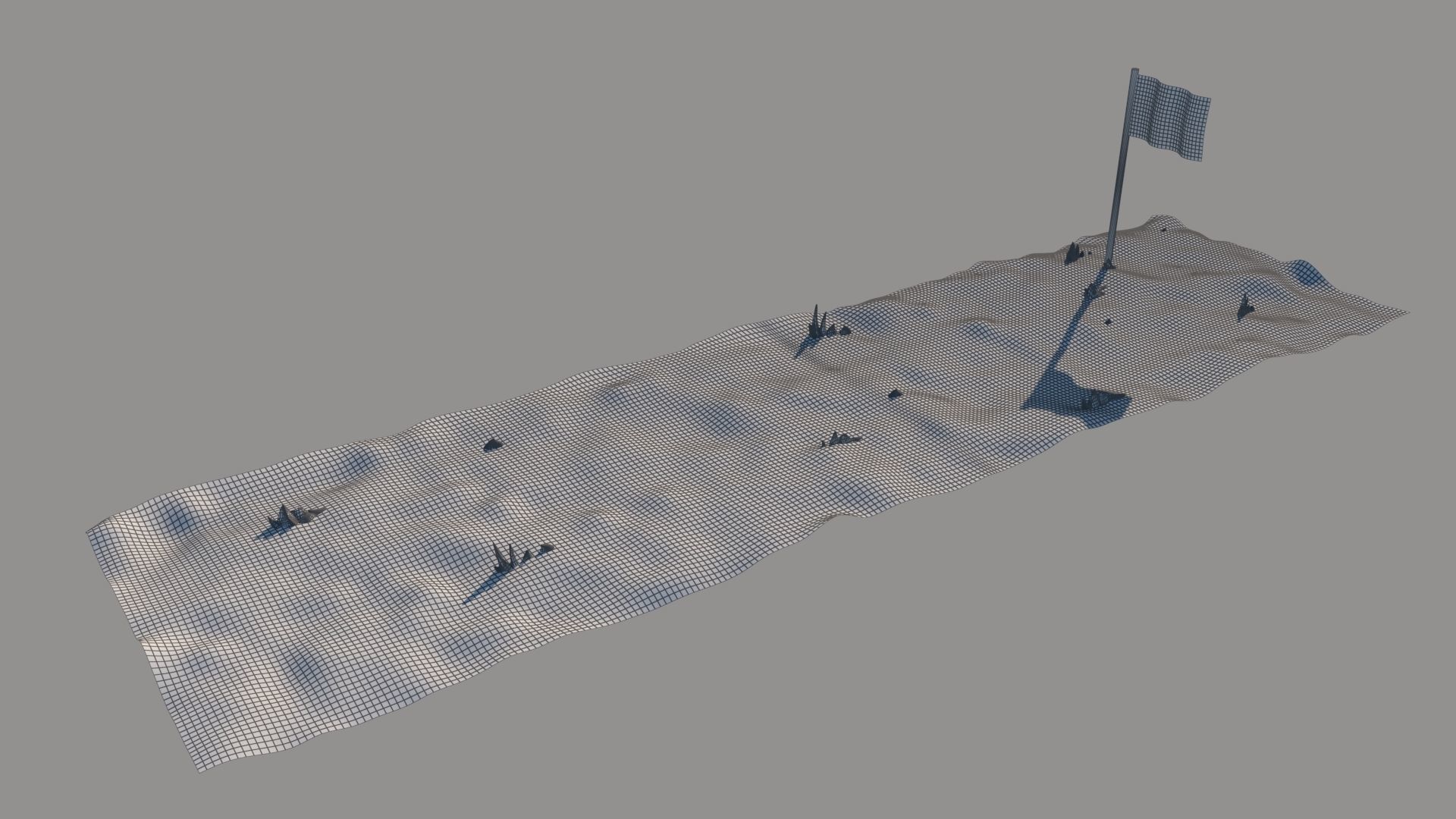 2D Football Pitch Section Cel Shaded Low-poly 3D model_8