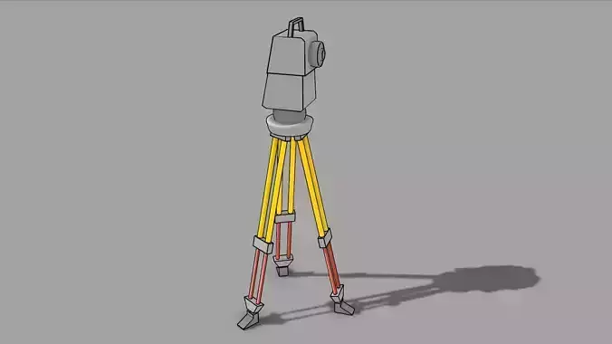 2D Line and Level device Low-poly 3D model