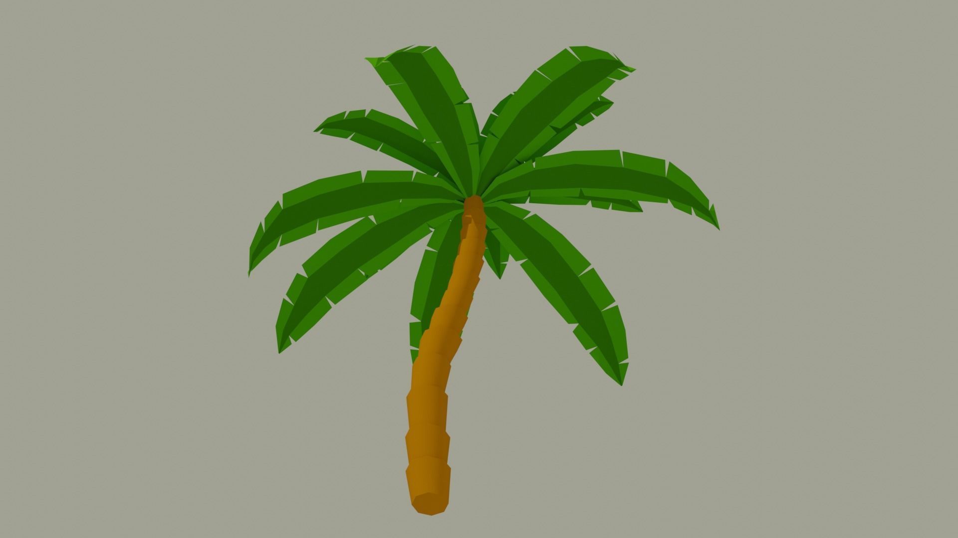 Cartoon Palm Tree Low-poly 3D model_2