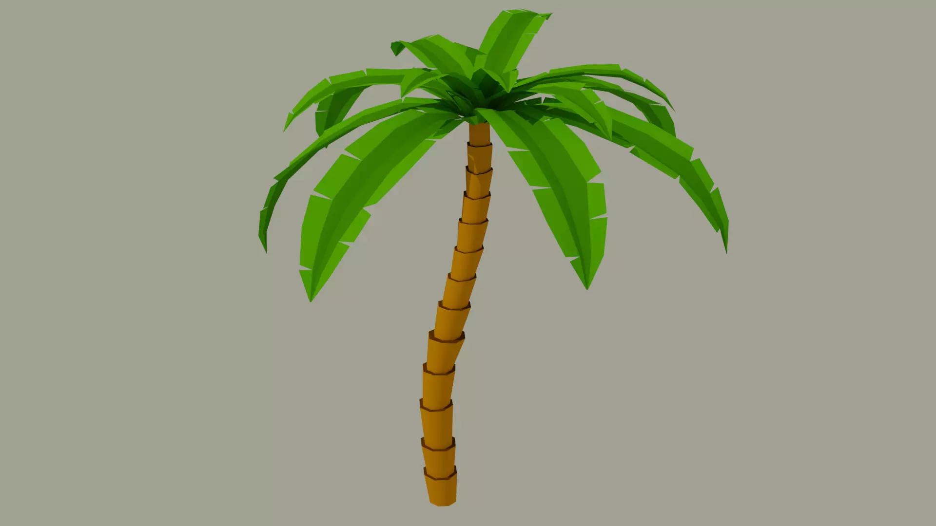 Cartoon Palm Tree Low-poly 3D model_0
