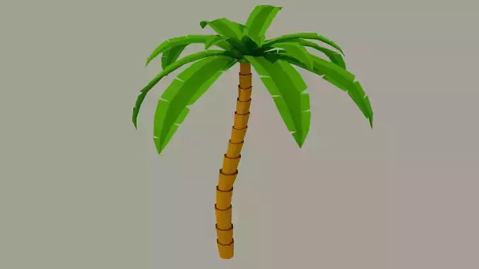 Cartoon Palm Tree Low-poly 3D model