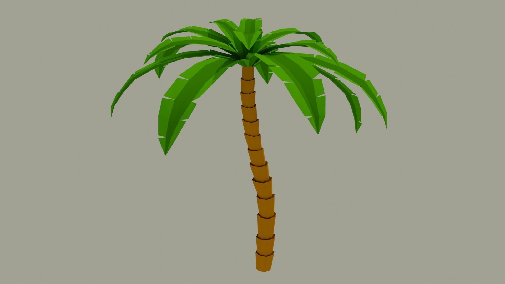 Cartoon Palm Tree Low-poly 3D model_1