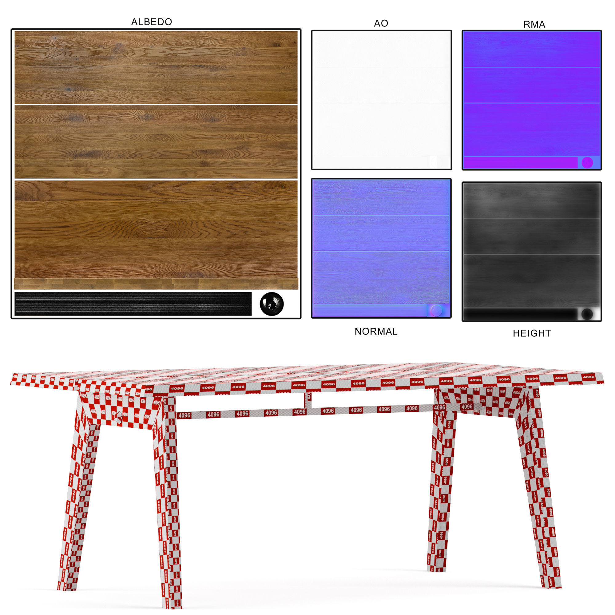 MADERA Dining Table for 6 Low-poly 3D model_4