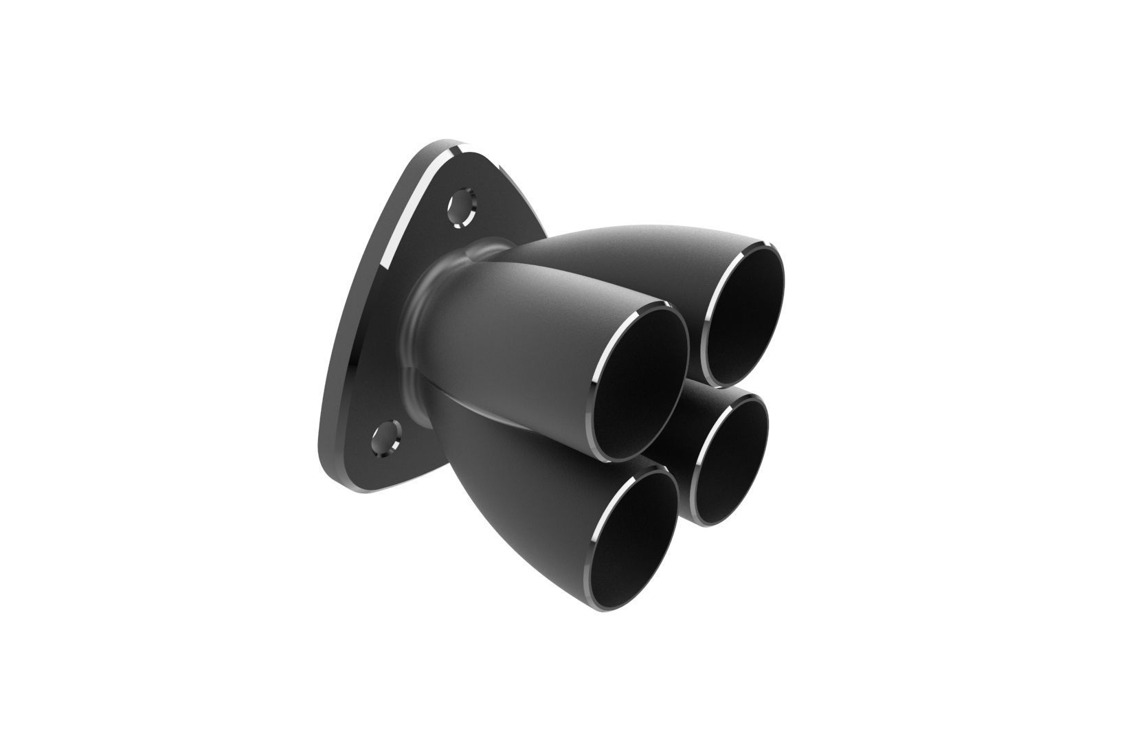 Exhaust header manifold flange 3D print model_26