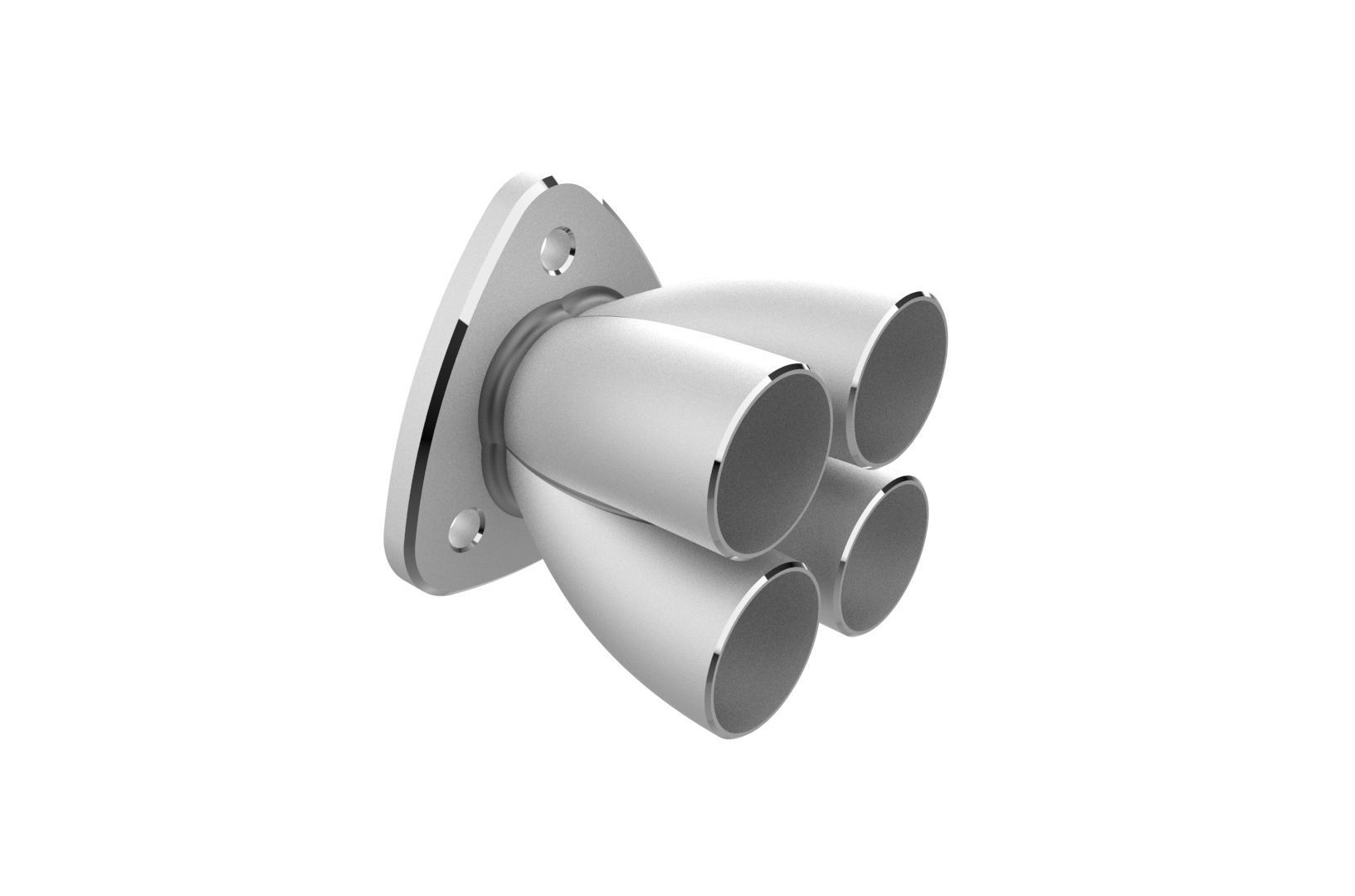 Exhaust header manifold flange 3D print model_27