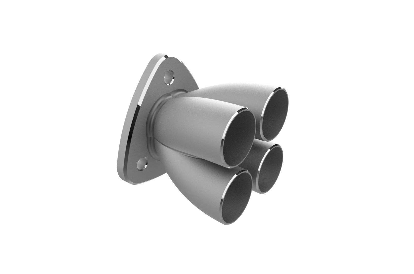Exhaust header manifold flange 3D print model_1