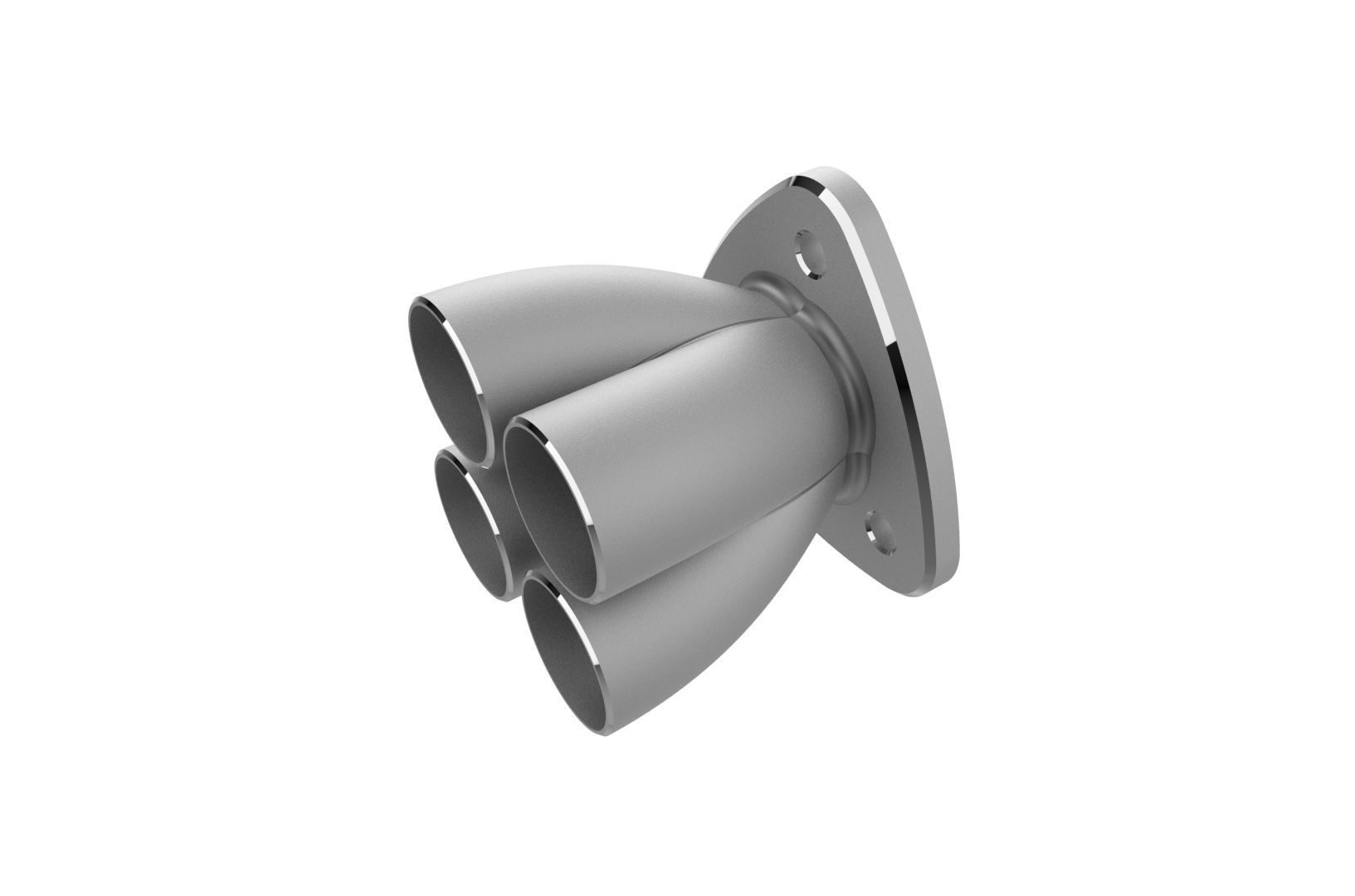 Exhaust header manifold flange 3D print model_10