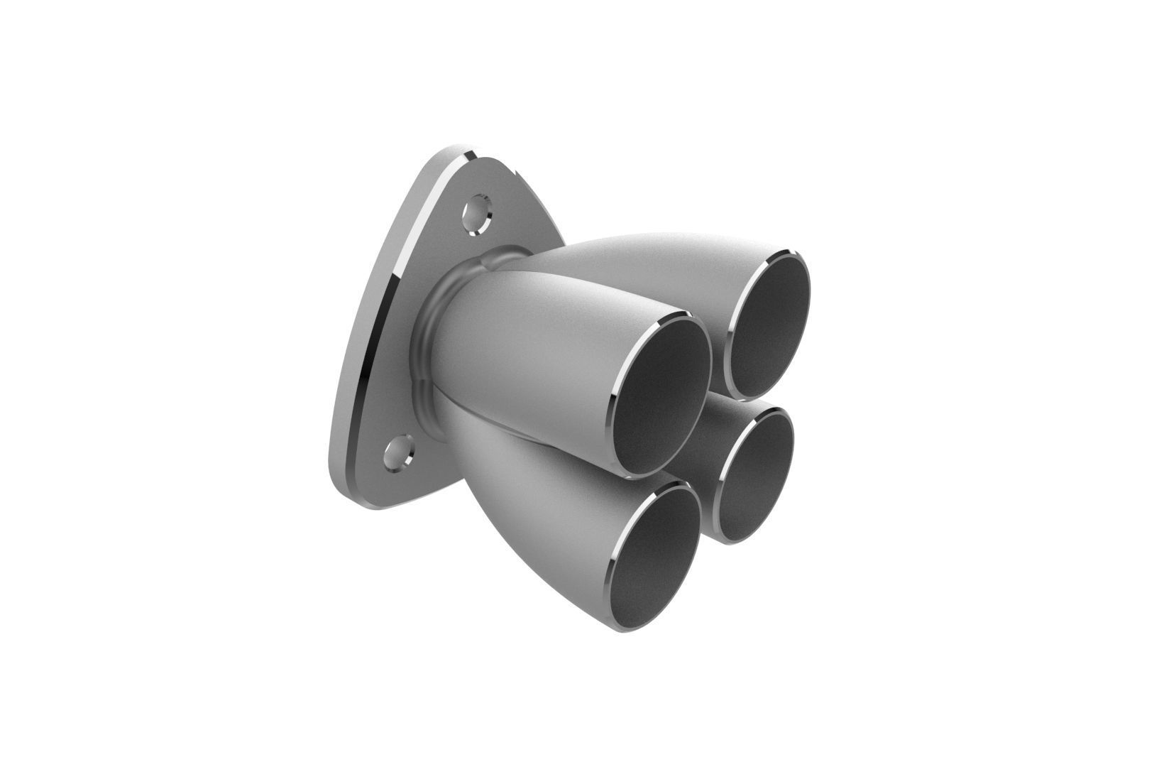 Exhaust header manifold flange 3D print model_24