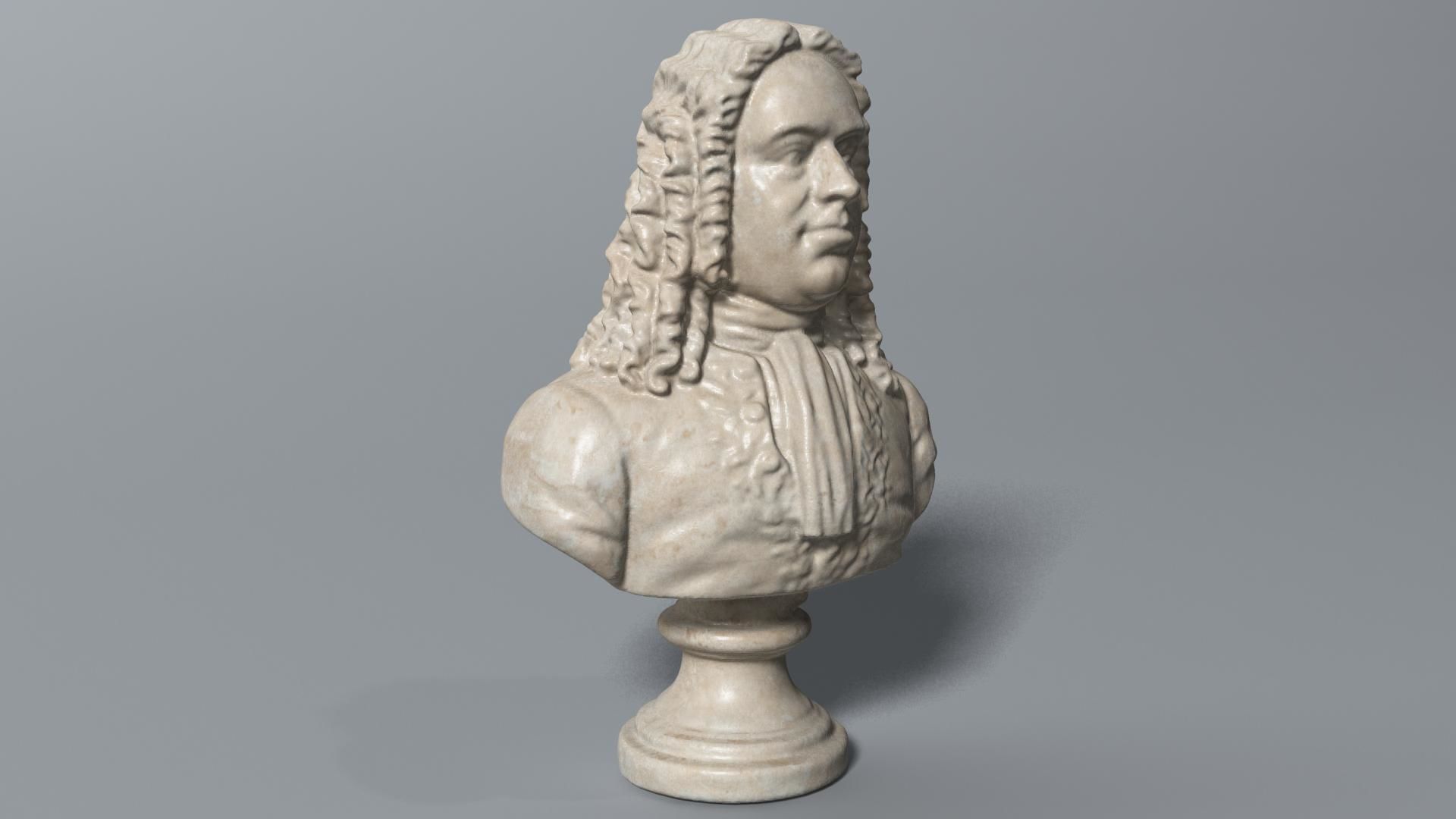 Handel Bust 3D model_2
