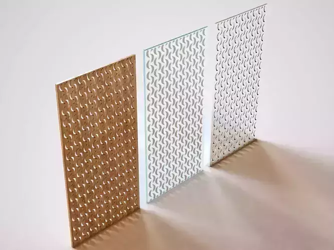 Partition set of three wooden panels