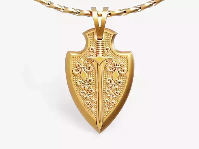 fashion sword pendant Silver Gold  Print