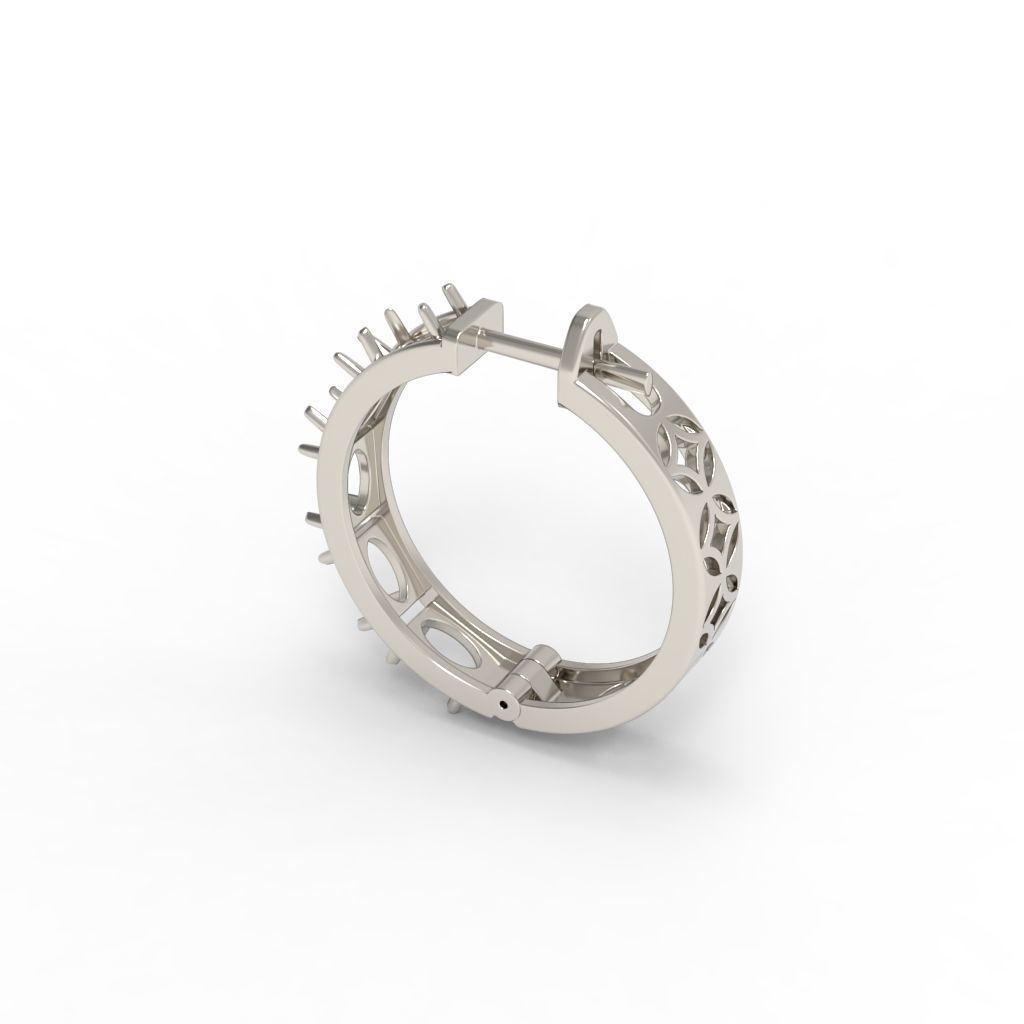 Earrings with cabochons 3dm stl print 3D print model_17