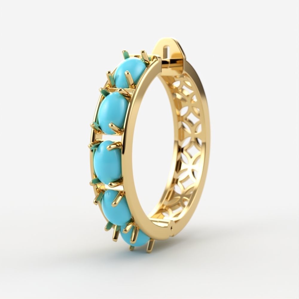 Earrings with cabochons 3dm stl print 3D print model_1