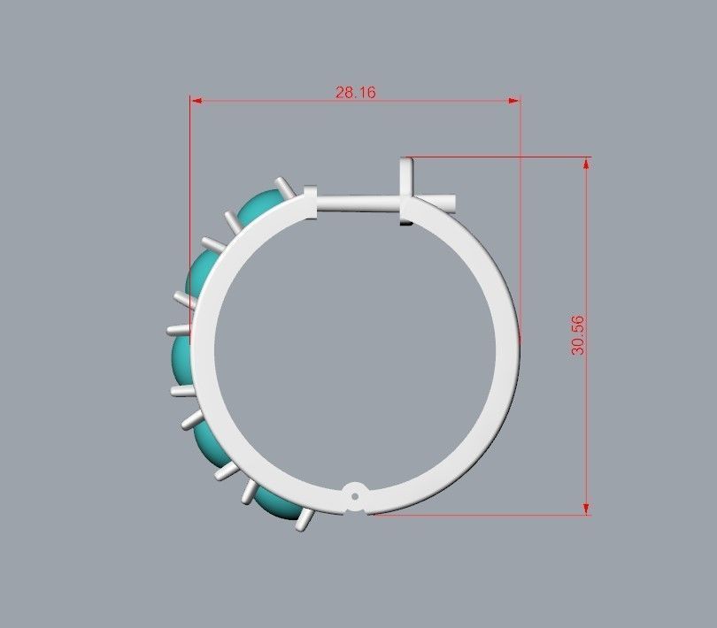 Earrings with cabochons 3dm stl print 3D print model_23