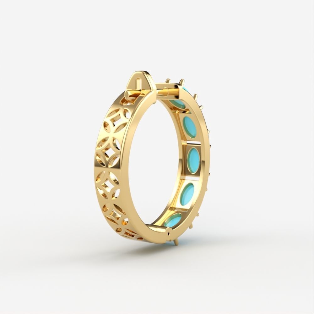 Earrings with cabochons 3dm stl print 3D print model_2