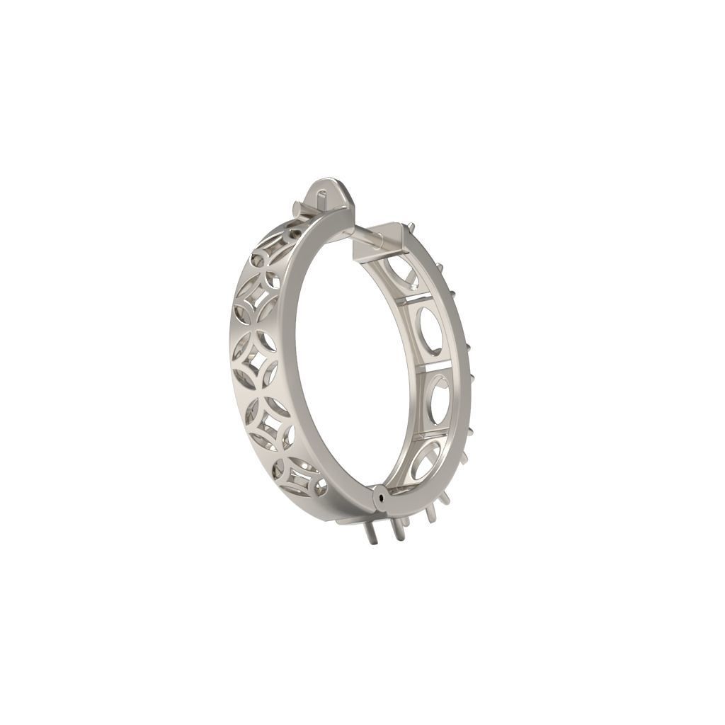 Earrings with cabochons 3dm stl print 3D print model_19