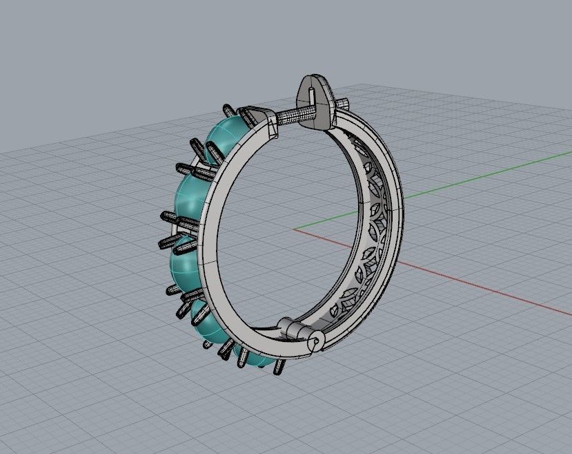 Earrings with cabochons 3dm stl print 3D print model_26