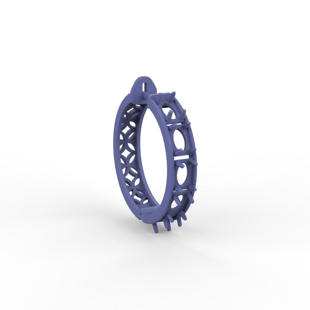 Earrings with cabochons 3dm stl print 3D print model_7