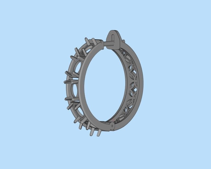 Earrings with cabochons 3dm stl print 3D print model_32