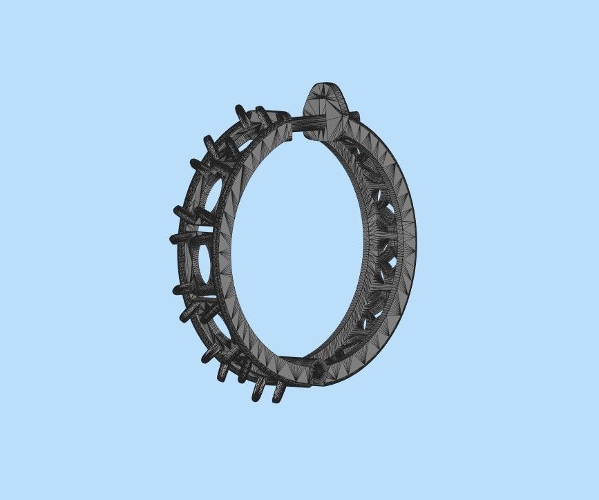 Earrings with cabochons 3dm stl print 3D print model_34