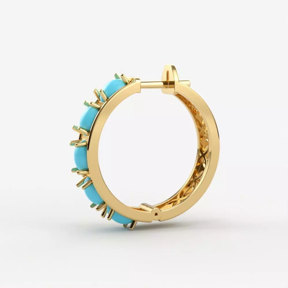 Earrings with cabochons 3dm stl print 3D print model_0