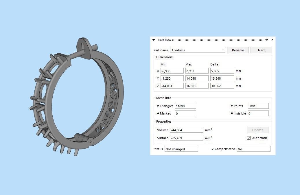 Earrings with cabochons 3dm stl print 3D print model_22