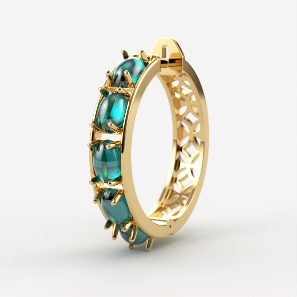 Earrings with cabochons 3dm stl print 3D print model_4