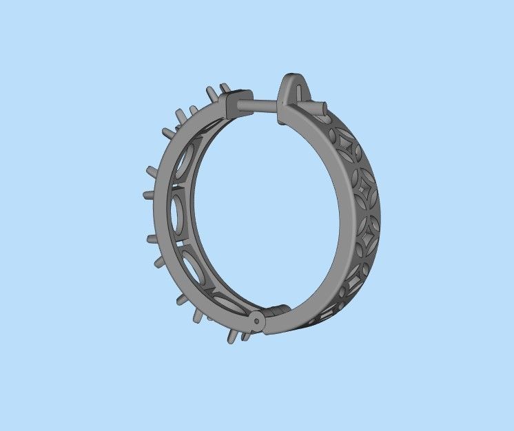 Earrings with cabochons 3dm stl print 3D print model_31