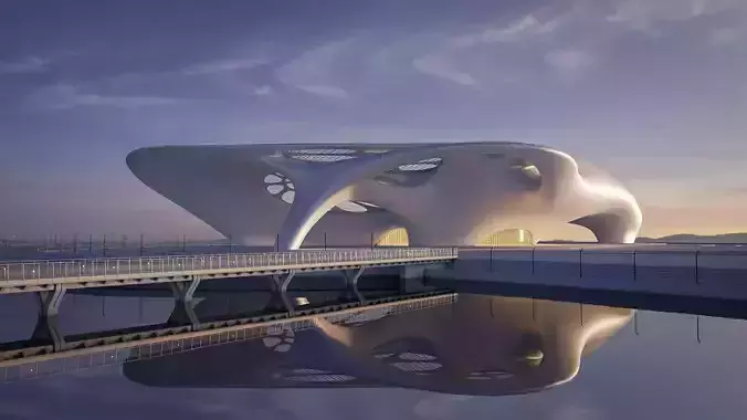 Futuristic building 32 3D model