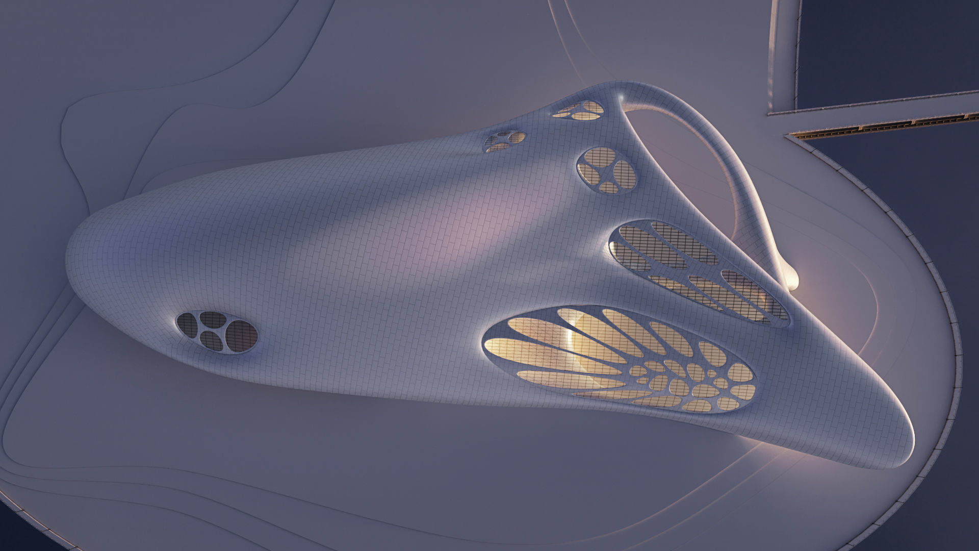 Futuristic building 32 3D model_2