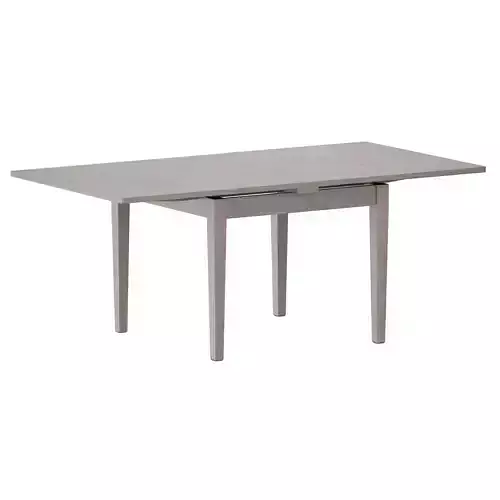 Pratico Dove Grey Extension Square Dining Table Open