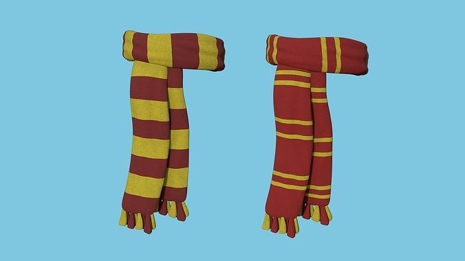 Hogwarts Scarf - Gryffindor - Harry Potter Character Costume Low-poly 3D model