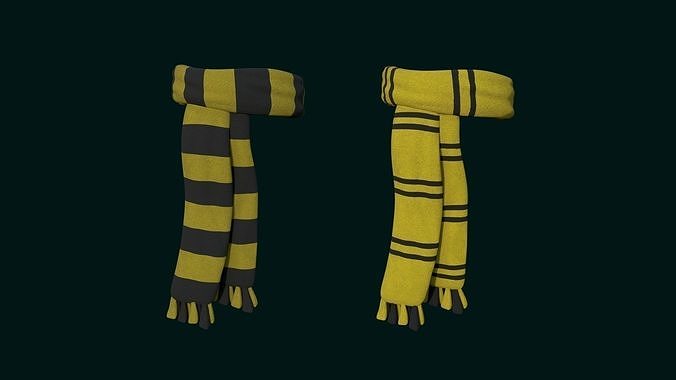 Hogwarts Scarf - Hufflepuff - Harry Potter Character Costume Low-poly 3D model