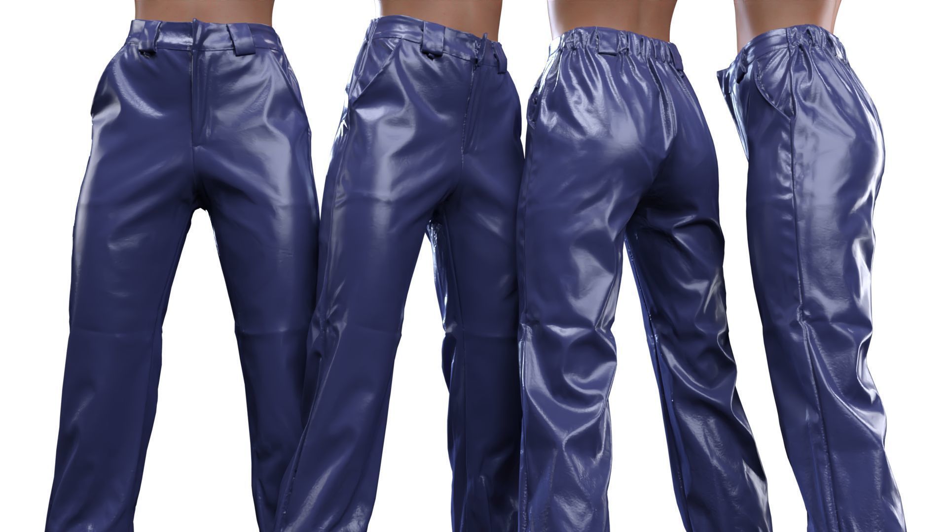 Comfy Leather Trousers 3D model_15