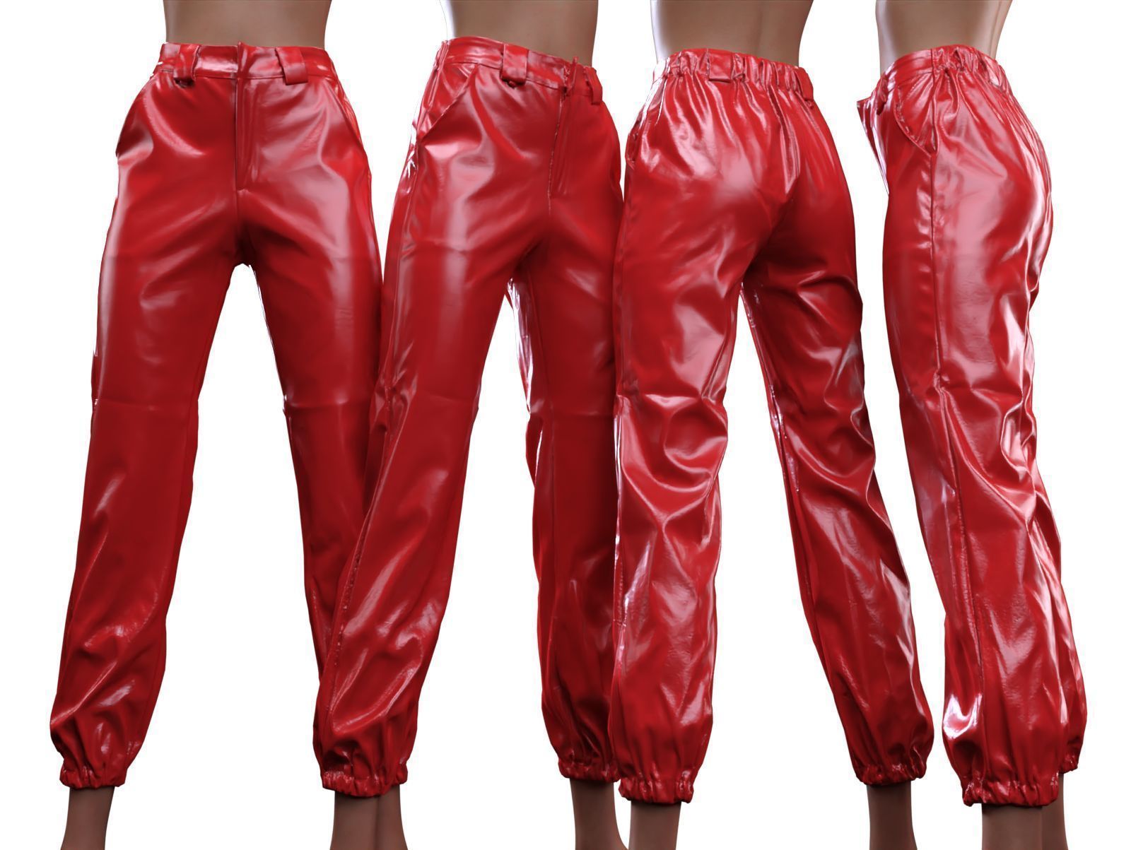 Comfy Leather Trousers 3D model_1